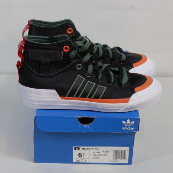 Adidas Originals Unisex Black Green Orange Nizza Hi DL Fashion